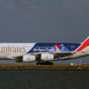 La Dodgers A380 Ready For Take-off At Sfo Art Print