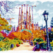 La Sagrada Familia - Park View Art Print