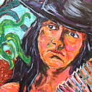 Lady In Black Hat Art Print