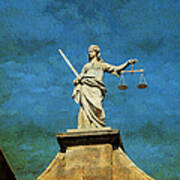Lady Justice. Streets Of Dublin. Painting Collection Art Print