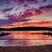 Lake Beach Sunset Art Print