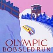 Lake Placid Olympic Bobsled Run, Poster 1937 Art Print