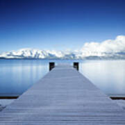 Lake Tahoe Snowy Pier Art Print