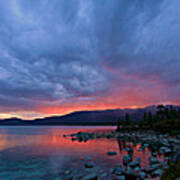 Lake Tahoe Magical Sunset Portrait Art Print