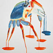 Land Crab Fight Stance Art Print