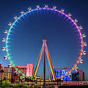 Las Vegas High Roller At Dusk Rainbow Colors Wide 2 Art Print