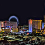 Las Vegas Night Skyline Art Print