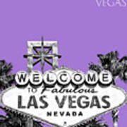 Las Vegas Sign - Purple Art Print