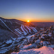 Last Winter Sunset Over Cannon Mountain Art Print
