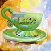 Latte Coffee Cup Art Print