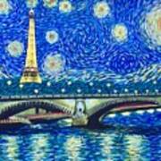 Le Tour Eiffel A La Van Gogh Art Print