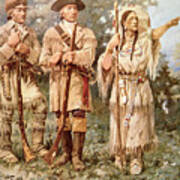 Lewis And Clark With Sacagawea Art Print