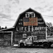 Life And Liberty Selective Color Art Print