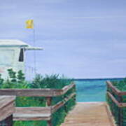 Lifeguard Station Waveland Beach Art Print
