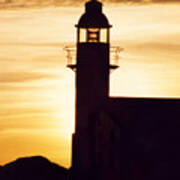 Lighthouse At Sunset Art Print