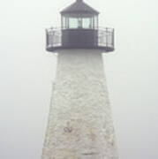 Lighthouse In Fog Art Print