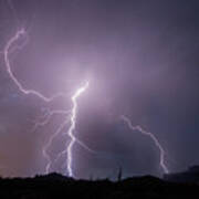 Lightning Storm Peralta Rd Gold Canyon Az Art Print