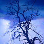 Lightning Tree Silhouette Portrait Art Print