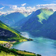 Lights And Shadows Of Sognefjord Art Print