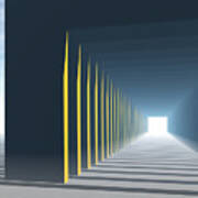 Linear Perspective Of Light Art Print