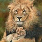 Lion And Cub Art Print