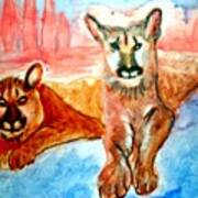 Lion Cubs Of Arizona Art Print
