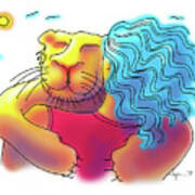 Lion Hug Art Print