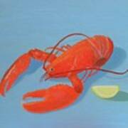 Lobster And Lemon Art Print