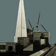 London - Battersea Power Station - Soft Blue Greys Art Print