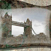 London Bridge Outline Art Print