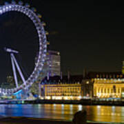 London Eye At Night Art Print