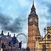 Londoneye And Bigben #london #londoneye Art Print