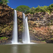 Long Exposure Of Wailua Falls Art Print