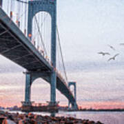 Long Island Sound Whitestone Bridge Art Print