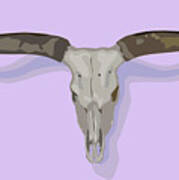 Longhorn Skull Art Print