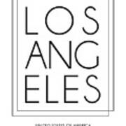 Los Angeles, United States Of America - City Name Typography - Minimalist City Posters #1 Art Print