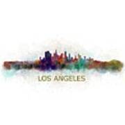 Los Angeles City Skyline Hq V4 Art Print