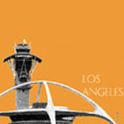 Los Angeles Skyline Lax Spider - Orange Art Print