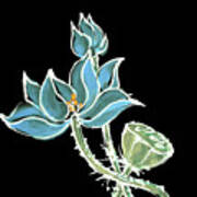Lotus-blue Art Print