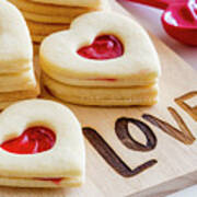 Love Heart Cookies Art Print