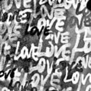 Love Love Love B W Art Print