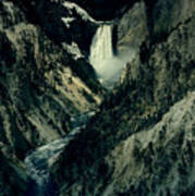 Lower Falls Viewed From Artist Point Yellowstone National Park Wyoming Lomo Digital Art Art Print