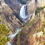 Lower Yellowstone Falls From Artist Point Art Print