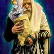 Lubavitcher Rebbe With Torah Art Print