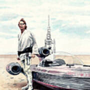 Luke Skywalker On Tatooine Star Wars A New Hope Art Print