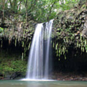 Lush Tropical Waterfall Twin Falls On Maui Hawaii Art Print