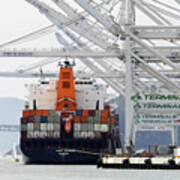 Made In China -- Container Ship Kobe Express At Port Of Oakland, California Art Print