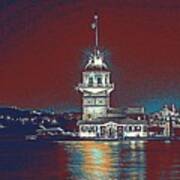 Maiden Tower In Istanbul Turkey Art Print