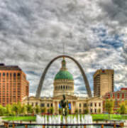 Majestic Sky 2 St Louis Gateway Arch Old St Louis County Court House St Louis Missouri Art Art Print