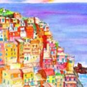 Manarola In The Cinque Terre Italy Art Print